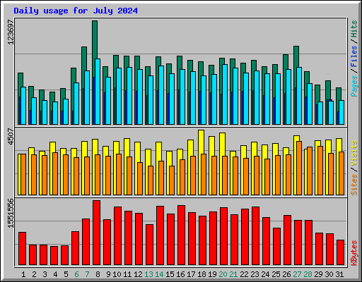 Daily usage for July 2024