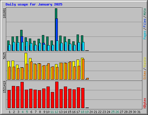 Daily usage for January 2025