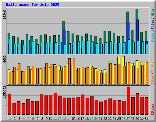 Daily usage for July 2025