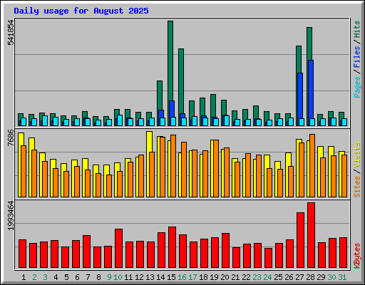 Daily usage for August 2025