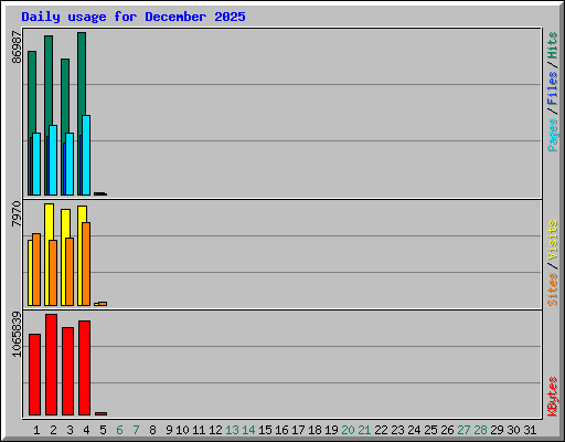 Daily usage for December 2025