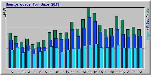 Hourly usage for July 2019