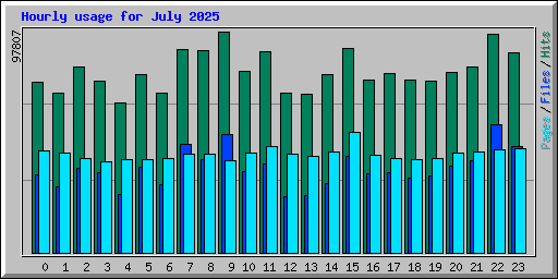 Hourly usage for July 2025